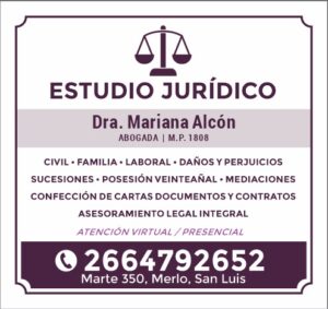 Estudio Jurídico en Merlo - Dra. Mariana Alcón