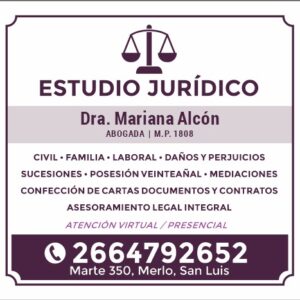 Estudio Jurídico en Merlo - Dra. Mariana Alcón